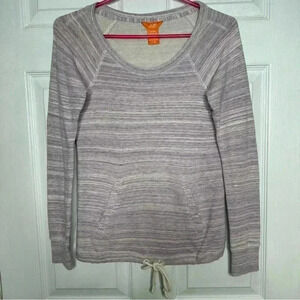 Joe Fresh Sweatshirt Tie Waist Purple &  White Size Extra Small